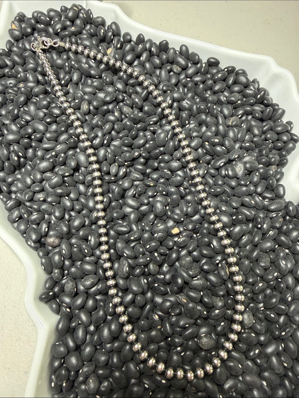 20in 5mm Sterling Silver Bead Necklace - Classic Silver Finish Western Style